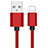 Charger USB Data Cable Charging Cord L11 for Apple iPad New Air (2019) 10.5 Red