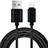 Charger USB Data Cable Charging Cord L13 for Apple iPhone 14 Plus Black