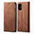 Cloth Case Stands Flip Cover B01S for Samsung Galaxy A51 5G Brown