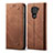 Cloth Case Stands Flip Cover B01S for Xiaomi Redmi Note 9 Brown