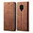 Cloth Case Stands Flip Cover B01S for Xiaomi Redmi Note 9 Pro Brown