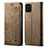 Cloth Case Stands Flip Cover B02S for Samsung Galaxy A81 Khaki