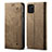 Cloth Case Stands Flip Cover B02S for Samsung Galaxy M60s Khaki