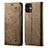 Cloth Case Stands Flip Cover for Apple iPhone 12 Khaki