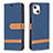 Cloth Case Stands Flip Cover for Apple iPhone 13 Mini Navy Blue