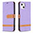 Cloth Case Stands Flip Cover for Apple iPhone 13 Mini Purple