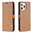 Cloth Case Stands Flip Cover for Apple iPhone 13 Pro Max Brown