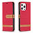 Cloth Case Stands Flip Cover for Apple iPhone 13 Pro Max Red