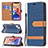 Cloth Case Stands Flip Cover for Apple iPhone 14 Plus Navy Blue