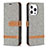 Cloth Case Stands Flip Cover for Apple iPhone 14 Pro Gray