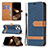 Cloth Case Stands Flip Cover for Apple iPhone 14 Pro Navy Blue