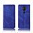 Cloth Case Stands Flip Cover for Nokia X7 Blue