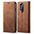Cloth Case Stands Flip Cover for OnePlus 8 Pro Brown