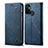 Cloth Case Stands Flip Cover for Oppo A32 Blue