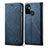 Cloth Case Stands Flip Cover for Oppo A33 Blue