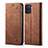 Cloth Case Stands Flip Cover for Oppo A94 4G Brown