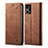 Cloth Case Stands Flip Cover for Oppo F21s Pro 4G Brown