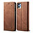 Cloth Case Stands Flip Cover for Oppo Reno7 SE 5G Brown