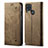 Cloth Case Stands Flip Cover for Realme C15 Khaki