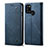 Cloth Case Stands Flip Cover for Realme C17 Blue