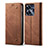 Cloth Case Stands Flip Cover for Realme C55 Brown