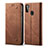 Cloth Case Stands Flip Cover for Samsung Galaxy A11 Brown