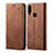 Cloth Case Stands Flip Cover for Samsung Galaxy A20s Brown