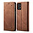 Cloth Case Stands Flip Cover for Samsung Galaxy A52 5G Brown