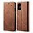 Cloth Case Stands Flip Cover for Samsung Galaxy A71 5G Brown