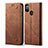 Cloth Case Stands Flip Cover for Samsung Galaxy M21 Brown