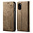 Cloth Case Stands Flip Cover for Samsung Galaxy S20 5G Brown