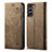 Cloth Case Stands Flip Cover for Samsung Galaxy S21 5G Khaki