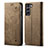 Cloth Case Stands Flip Cover for Samsung Galaxy S21 Plus 5G Khaki