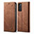 Cloth Case Stands Flip Cover for Vivo V20 SE Brown