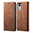 Cloth Case Stands Flip Cover for Xiaomi Mi 12 5G Brown