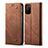 Cloth Case Stands Flip Cover for Xiaomi Poco M3 Brown