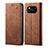 Cloth Case Stands Flip Cover for Xiaomi Poco X3 NFC Brown