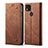Cloth Case Stands Flip Cover for Xiaomi Redmi 9 India Brown