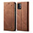 Cloth Case Stands Flip Cover for Xiaomi Redmi 9T 4G Brown