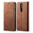 Cloth Case Stands Flip Cover H01 for OnePlus 8 Brown