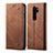 Cloth Case Stands Flip Cover H01 for Xiaomi Redmi Note 8 Pro Brown