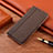 Cloth Case Stands Flip Cover H02 for Apple iPhone 13 Mini Brown