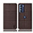 Cloth Case Stands Flip Cover H12P for Motorola Moto Edge S30 5G Brown