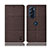 Cloth Case Stands Flip Cover H12P for Motorola Moto Edge X30 5G Brown