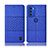 Cloth Case Stands Flip Cover H12P for Motorola Moto G51 5G Blue