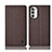 Cloth Case Stands Flip Cover H12P for Motorola MOTO G52 Brown