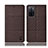 Cloth Case Stands Flip Cover H12P for Oppo A55S 5G Brown