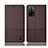 Cloth Case Stands Flip Cover H12P for Oppo A56 5G Brown