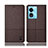 Cloth Case Stands Flip Cover H12P for Oppo A97 5G Brown