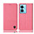 Cloth Case Stands Flip Cover H12P for Oppo A97 5G Pink